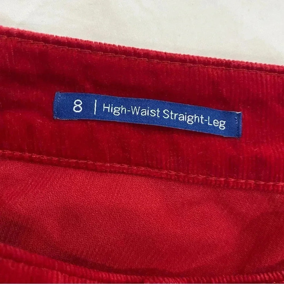 TALBOTS women’s  Red High-Waist Straight-Leg corduroy pants size 8 W29 - Picture 8 of 12